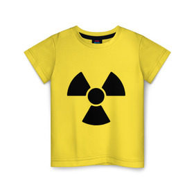 Детская футболка хлопок с принтом Радиоактивный в Петрозаводске, 100% хлопок | круглый вырез горловины, полуприлегающий силуэт, длина до линии бедер | Тематика изображения на принте: radiation | radioactive | радиация