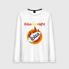 Мужской лонгслив хлопок с принтом Ibiza one night в Петрозаводске, 100% хлопок |  | Тематика изображения на принте: ibiza | one night | ибица | фестиваль | электронная музыка