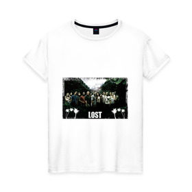 Женская футболка хлопок с принтом Lost (9) в Петрозаводске, 100% хлопок | прямой крой, круглый вырез горловины, длина до линии бедер, слегка спущенное плечо | lost | лост | остаться в живых