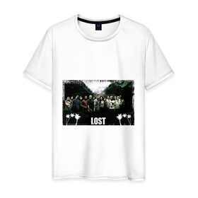 Мужская футболка хлопок с принтом Lost (9) в Петрозаводске, 100% хлопок | прямой крой, круглый вырез горловины, длина до линии бедер, слегка спущенное плечо. | lost | лост | остаться в живых