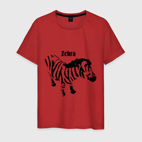 Мужская футболка хлопок с принтом Zebra (2) в Петрозаводске, 100% хлопок | прямой крой, круглый вырез горловины, длина до линии бедер, слегка спущенное плечо. | Тематика изображения на принте: africa | zebra | африка | животные | зебра