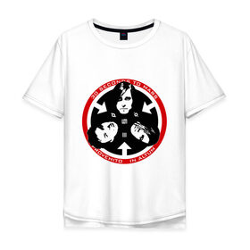 Мужская футболка хлопок Oversize с принтом 30 Seconds to Mars - лица в Петрозаводске, 100% хлопок | свободный крой, круглый ворот, “спинка” длиннее передней части | metal | rock | альтернатива | квартет | лица | метал | рок | рок группа | рок группы