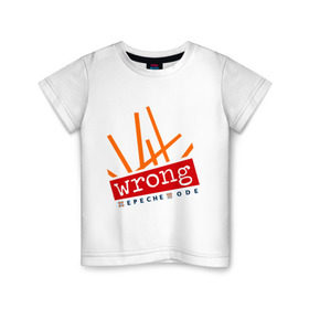 Детская футболка хлопок с принтом Depeche Mode - Wrong в Петрозаводске, 100% хлопок | круглый вырез горловины, полуприлегающий силуэт, длина до линии бедер | Тематика изображения на принте: depeche mode | wrong | депеш мод | рок