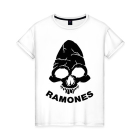 Женская футболка хлопок с принтом Ramones в Петрозаводске, 100% хлопок | прямой крой, круглый вырез горловины, длина до линии бедер, слегка спущенное плечо | 