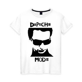 Женская футболка хлопок с принтом Depeche Mode (2) в Петрозаводске, 100% хлопок | прямой крой, круглый вырез горловины, длина до линии бедер, слегка спущенное плечо | depeche mode | депеш мод | карикатура depeche mode | карикатура депеш мод | фото depeche mode