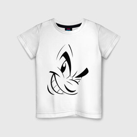 Детская футболка хлопок с принтом Злая рожица в Петрозаводске, 100% хлопок | круглый вырез горловины, полуприлегающий силуэт, длина до линии бедер | ехидное лицо | злая рожица | злая улыбка | злое лицо