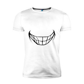 Мужская футболка премиум с принтом Зубастая улыбка в Петрозаводске, 92% хлопок, 8% лайкра | приталенный силуэт, круглый вырез ворота, длина до линии бедра, короткий рукав | зубы | рот | улыбка