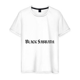 Мужская футболка хлопок с принтом Black Sabbath логотип в Петрозаводске, 100% хлопок | прямой крой, круглый вырез горловины, длина до линии бедер, слегка спущенное плечо. | heavy metal | metal | rock | trash metal | альтернатива | квартет | метал | рок | рок группа | рок группы | трэш метал | хеви метал