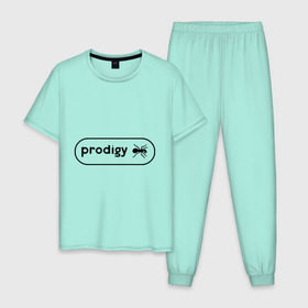 Мужская пижама хлопок с принтом Prodigy лого с муравьем в Петрозаводске, 100% хлопок | брюки и футболка прямого кроя, без карманов, на брюках мягкая резинка на поясе и по низу штанин
 | prodigy | логотип | продиджи | электронная музыка