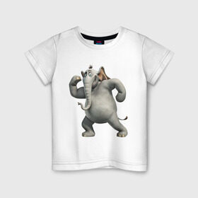 Детская футболка хлопок с принтом Хортон в Петрозаводске, 100% хлопок | круглый вырез горловины, полуприлегающий силуэт, длина до линии бедер | слон