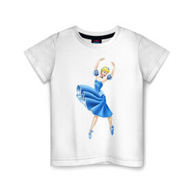 Детская футболка хлопок с принтом Принцесса-балерина в Петрозаводске, 100% хлопок | круглый вырез горловины, полуприлегающий силуэт, длина до линии бедер | Тематика изображения на принте: балерина | девочка | дочка | дочь