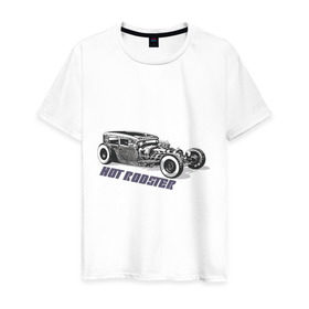 Мужская футболка хлопок с принтом Hot rodster в Петрозаводске, 100% хлопок | прямой крой, круглый вырез горловины, длина до линии бедер, слегка спущенное плечо. | hot rodster | авто | автомобиль | машины | тачки