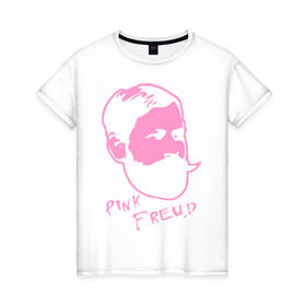 Женская футболка хлопок с принтом Pink Freud в Петрозаводске, 100% хлопок | прямой крой, круглый вырез горловины, длина до линии бедер, слегка спущенное плечо | dance | tecktonick | tektonic | tektonik | клуб | танцевать | тектоник | тиктоник | фрейд | электронная музыка