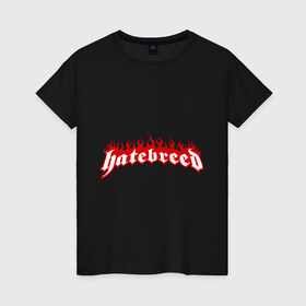 Женская футболка хлопок с принтом Hatebreed в Петрозаводске, 100% хлопок | прямой крой, круглый вырез горловины, длина до линии бедер, слегка спущенное плечо | 