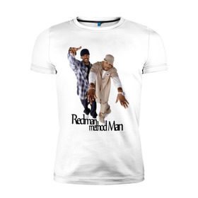 Мужская футболка премиум с принтом Redman and Method Man в Петрозаводске, 92% хлопок, 8% лайкра | приталенный силуэт, круглый вырез ворота, длина до линии бедра, короткий рукав | gangsta | gansta | hip | hop | rap | рэп | рэпчина | хип | хоп