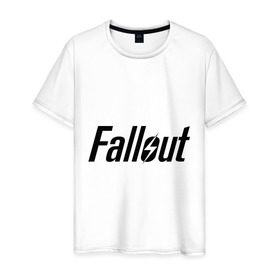 Мужская футболка хлопок с принтом Fallout в Петрозаводске, 100% хлопок | прямой крой, круглый вырез горловины, длина до линии бедер, слегка спущенное плечо. | fallout | логотип | постапокалиптические | радиация | фаллаут | фоллаут