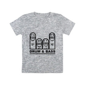 Детская футболка хлопок с принтом Drum and Bass злые матрешки в Петрозаводске, 100% хлопок | круглый вырез горловины, полуприлегающий силуэт, длина до линии бедер | dnb | drum | басс | драм
