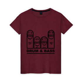 Женская футболка хлопок с принтом Drum and Bass злые матрешки в Петрозаводске, 100% хлопок | прямой крой, круглый вырез горловины, длина до линии бедер, слегка спущенное плечо | dnb | drum | басс | драм