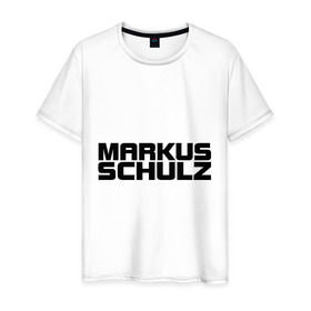 Мужская футболка хлопок с принтом Markus Schulz в Петрозаводске, 100% хлопок | прямой крой, круглый вырез горловины, длина до линии бедер, слегка спущенное плечо. | deejay | dj | markus schulz | trance | диджей | маркус шульц | транс