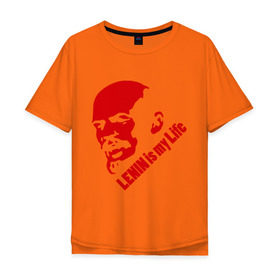 Мужская футболка хлопок Oversize с принтом Ленин -моя жизнь в Петрозаводске, 100% хлопок | свободный крой, круглый ворот, “спинка” длиннее передней части | вождь | коммунизм | ленин | революция | советский | социализм | союз | ссср | ульянов