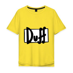 Мужская футболка хлопок Oversize с принтом Duff в Петрозаводске, 100% хлопок | свободный крой, круглый ворот, “спинка” длиннее передней части | simpsons | симпсоны | симсоны