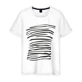 Мужская футболка хлопок с принтом Зебра (2) в Петрозаводске, 100% хлопок | прямой крой, круглый вырез горловины, длина до линии бедер, слегка спущенное плечо. | africa | safari | zebra | животные | зебра | сафари