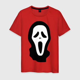 Мужская футболка хлопок с принтом Крик в Петрозаводске, 100% хлопок | прямой крой, круглый вырез горловины, длина до линии бедер, слегка спущенное плечо. | scream | крик | маска