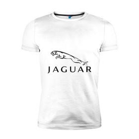 Мужская футболка премиум с принтом Jaguar в Петрозаводске, 92% хлопок, 8% лайкра | приталенный силуэт, круглый вырез ворота, длина до линии бедра, короткий рукав | jaguar | авто2012 | ягуар