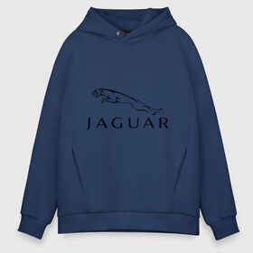 Мужское худи Oversize хлопок с принтом Jaguar в Петрозаводске, френч-терри — 70% хлопок, 30% полиэстер. Мягкий теплый начес внутри —100% хлопок | боковые карманы, эластичные манжеты и нижняя кромка, капюшон на магнитной кнопке | Тематика изображения на принте: jaguar | авто2012 | ягуар