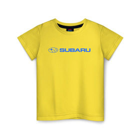 Детская футболка хлопок с принтом Subaru (3) в Петрозаводске, 100% хлопок | круглый вырез горловины, полуприлегающий силуэт, длина до линии бедер | auto | subaru | авто | автобренды | автомобиль | субарик | субару | тачки