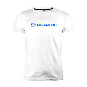 Мужская футболка премиум с принтом Subaru (3) в Петрозаводске, 92% хлопок, 8% лайкра | приталенный силуэт, круглый вырез ворота, длина до линии бедра, короткий рукав | Тематика изображения на принте: auto | subaru | авто | автобренды | автомобиль | субарик | субару | тачки