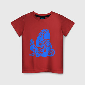 Детская футболка хлопок с принтом Ганеша в Петрозаводске, 100% хлопок | круглый вырез горловины, полуприлегающий силуэт, длина до линии бедер | Тематика изображения на принте: слон