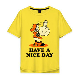 Мужская футболка хлопок Oversize с принтом Удачного дня! в Петрозаводске, 100% хлопок | свободный крой, круглый ворот, “спинка” длиннее передней части | nice day | день | настроение | отличный | события | удачного дня | хороший | эмоции