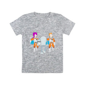 Детская футболка хлопок с принтом Футурама - Бендер держит голову в Петрозаводске, 100% хлопок | круглый вырез горловины, полуприлегающий силуэт, длина до линии бедер | bender | futurama | бендер | футурама