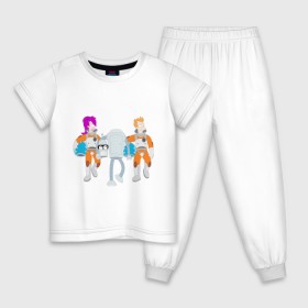 Детская пижама хлопок с принтом Футурама - Бендер держит голову в Петрозаводске, 100% хлопок |  брюки и футболка прямого кроя, без карманов, на брюках мягкая резинка на поясе и по низу штанин
 | bender | futurama | бендер | футурама