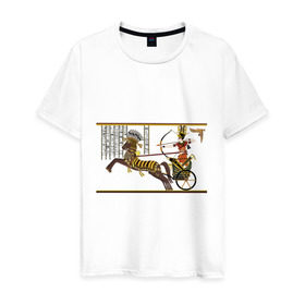 Мужская футболка хлопок с принтом Рамзес II в Петрозаводске, 100% хлопок | прямой крой, круглый вырез горловины, длина до линии бедер, слегка спущенное плечо. | древний египет | египет | император | рамзес | фараон