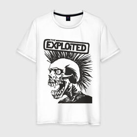 Мужская футболка хлопок с принтом Exploited в Петрозаводске, 100% хлопок | прямой крой, круглый вырез горловины, длина до линии бедер, слегка спущенное плечо. | exploid | hardcore | punk | rock | панк | рок | рок группы | хард