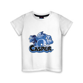Детская футболка хлопок с принтом Casper в Петрозаводске, 100% хлопок | круглый вырез горловины, полуприлегающий силуэт, длина до линии бедер | Тематика изображения на принте: casper | каспер | мультик | привидение