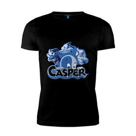 Мужская футболка премиум с принтом Casper в Петрозаводске, 92% хлопок, 8% лайкра | приталенный силуэт, круглый вырез ворота, длина до линии бедра, короткий рукав | Тематика изображения на принте: casper | каспер | мультик | привидение