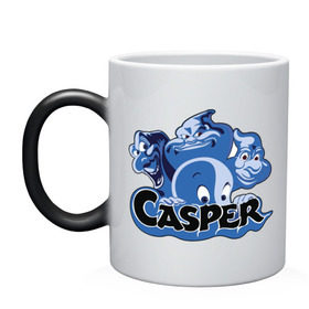 Кружка хамелеон с принтом Casper в Петрозаводске, керамика | меняет цвет при нагревании, емкость 330 мл | casper | каспер | мультик | привидение