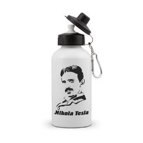 Бутылка спортивная с принтом Nikola Tesla в Петрозаводске, металл | емкость — 500 мл, в комплекте две пластиковые крышки и карабин для крепления | Тематика изображения на принте: nikola tesla | знаменитая личность | знаменитость | никола тесла | портрет | тесла | ученый | физик