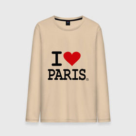 Мужской лонгслив хлопок с принтом I love Paris в Петрозаводске, 100% хлопок |  | i love | i love paris | европа | париж | франция | французский | я люблю париж