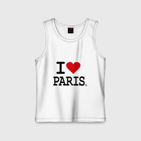Детская майка хлопок с принтом I love Paris в Петрозаводске,  |  | i love | i love paris | европа | париж | франция | французский | я люблю париж