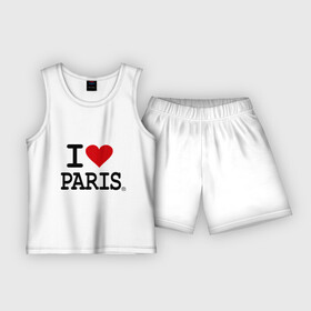 Детская пижама с шортами хлопок с принтом I love Paris в Петрозаводске,  |  | i love | i love paris | европа | париж | франция | французский | я люблю париж
