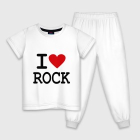 Детская пижама хлопок с принтом I love Rock в Петрозаводске, 100% хлопок |  брюки и футболка прямого кроя, без карманов, на брюках мягкая резинка на поясе и по низу штанин
 | Тематика изображения на принте: i love | i love rock | love rock | rock | люблю рок | рок | рок музыка | рокер