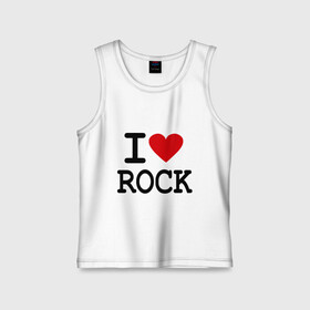 Детская майка хлопок с принтом I love Rock в Петрозаводске,  |  | Тематика изображения на принте: i love | i love rock | love rock | rock | люблю рок | рок | рок музыка | рокер