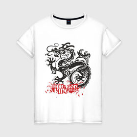 Женская футболка хлопок с принтом Dragon (7) в Петрозаводске, 100% хлопок | прямой крой, круглый вырез горловины, длина до линии бедер, слегка спущенное плечо | dragon | street art | urban style | дракон | китайский дракон | принт | уличный стиль | урбан стайл | фешн