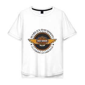 Мужская футболка хлопок Oversize с принтом Harley-Davidson (4) в Петрозаводске, 100% хлопок | свободный крой, круглый ворот, “спинка” длиннее передней части | Тематика изображения на принте: дэвидсон | харлей | харли