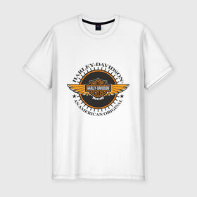 Мужская футболка премиум с принтом Harley-Davidson (4) в Петрозаводске, 92% хлопок, 8% лайкра | приталенный силуэт, круглый вырез ворота, длина до линии бедра, короткий рукав | Тематика изображения на принте: дэвидсон | харлей | харли