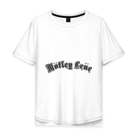 Мужская футболка хлопок Oversize с принтом Motley Crue в Петрозаводске, 100% хлопок | свободный крой, круглый ворот, “спинка” длиннее передней части | Тематика изображения на принте: hard rock | hardrock | rock | лого motley crue | логотип motley crue | никки сикс | рок | томи ли | хард рок | хардрок | эмблема motley crue